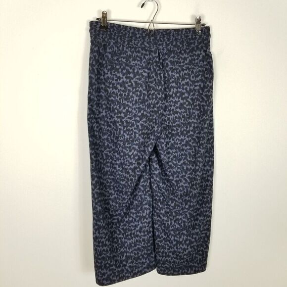Athleta Women Avenue Printed Wide Leg Crop Pants Sz 4 Allure Navy - Picture 4 of 7